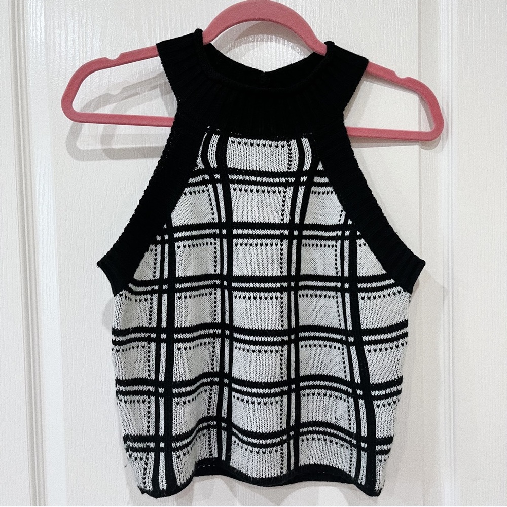 LF Grid Sweater Halter Top
